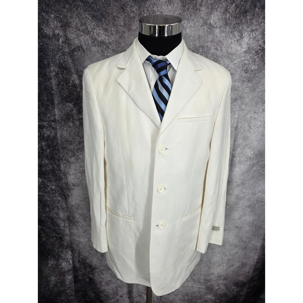 Wilke Rodriguez Blazer Mens 38R White Linen Blend Sports Coat Jacket New 3 B